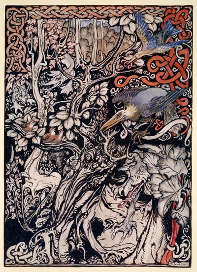 Wilde und scheue und monströse Kreaturen durchstreiften ihre Ebenen und Wälder, Illustration aus 